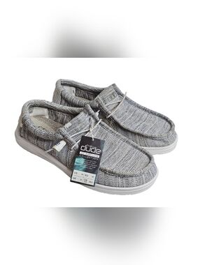 Hey Dude Wally Free Airflow Men's 14 Loafers Grey Sox Metal Breathable Shoes New